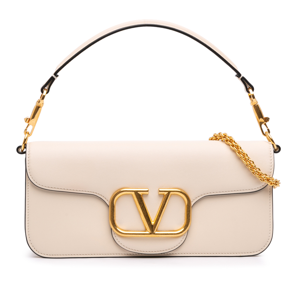 Pre-Loved Valentino Medium Calfskin VLogo Loco Satchel